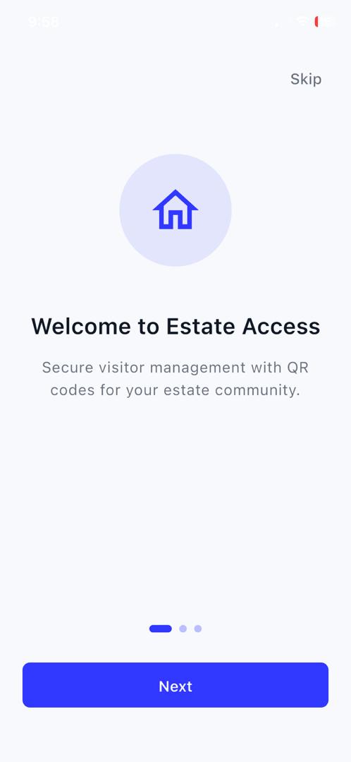 Welcome screen